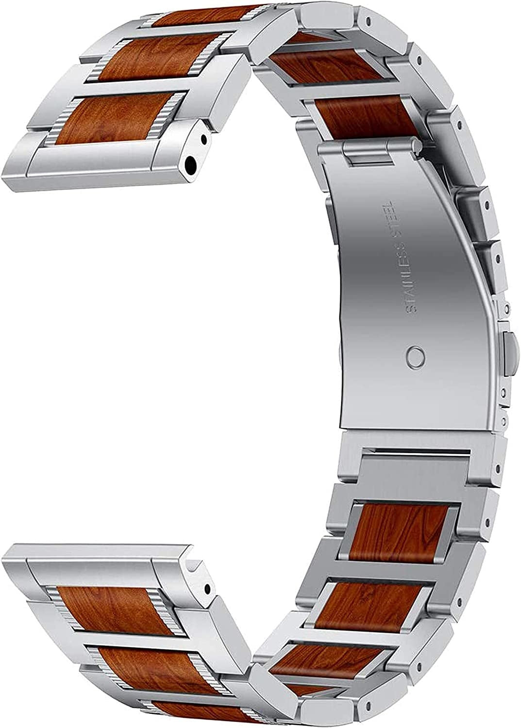 Garmin Vivoactive 4 Wooden / Steel Strap (Silver)