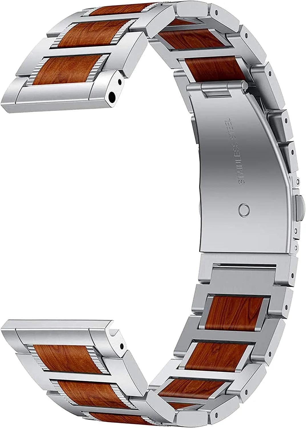 Bracelet bois/acier ICE Smart 2.0 Rectangular 1.96 (argent)