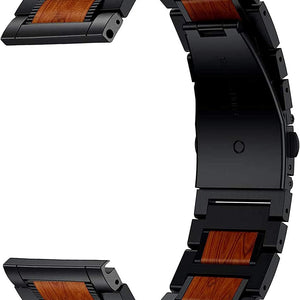 Wood Steel Strap, black, without a watch, 3/4 front view