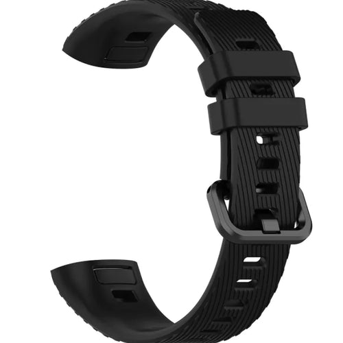 Silicone Strap, black, without a watch, 3/4 front view