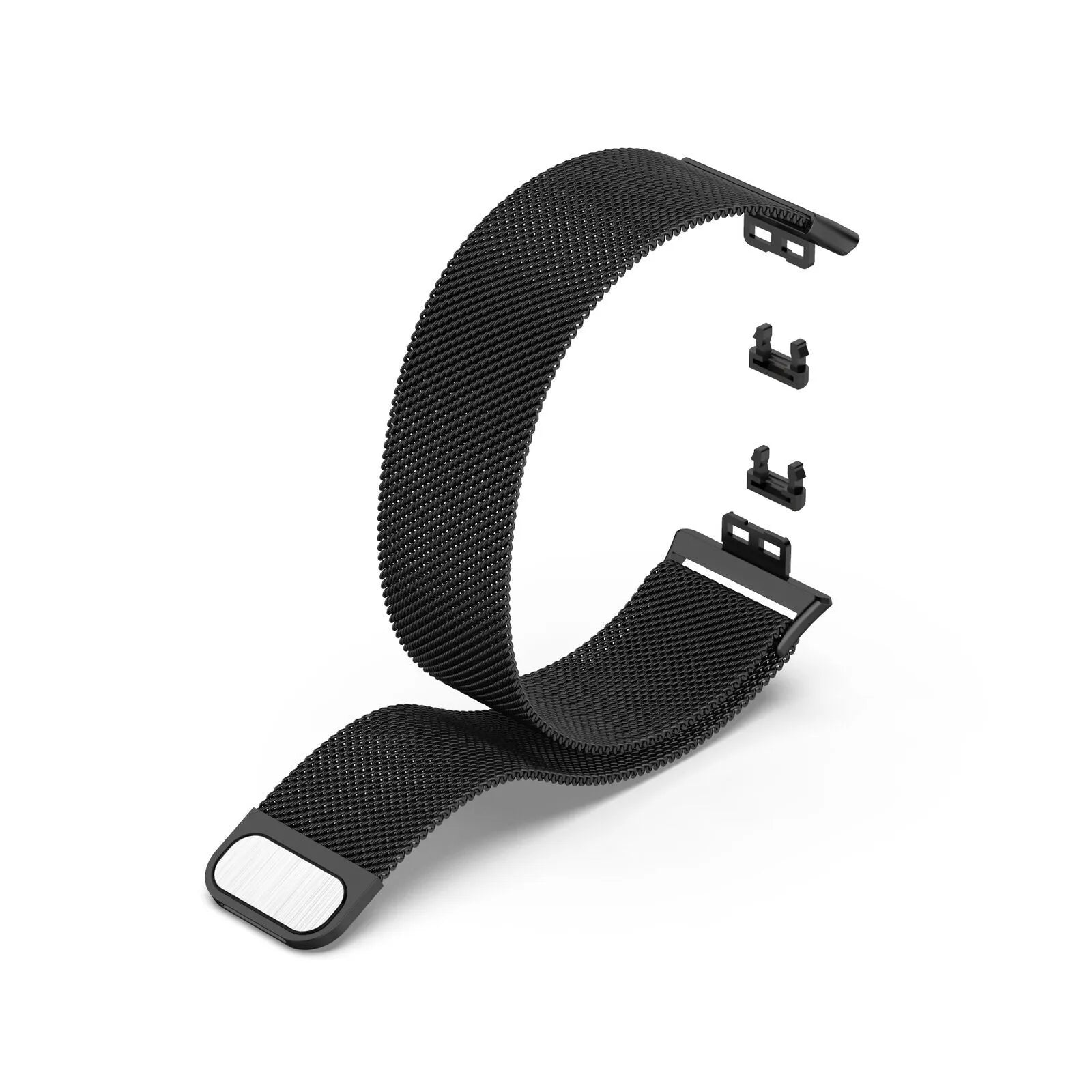 Milanese Strap, black, without a watch, 3/4 front view