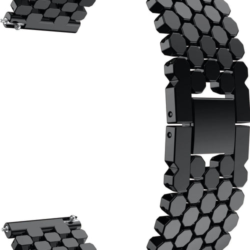Steel Strap Hexagons, black, without a watch, 3/4 front view