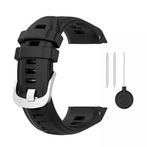 Silicone Strap, black, without a watch, 3/4 front view