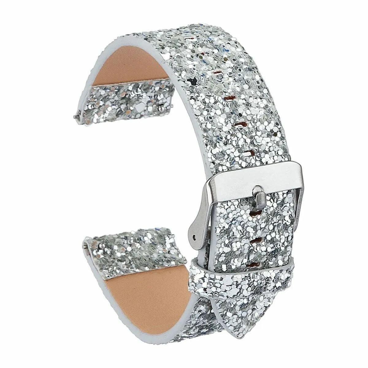 Bracelet cuir brillante Coros Apex 42mm (argent)