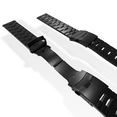 Titanium Grain Strap, black, without a watch, 3/4 front view