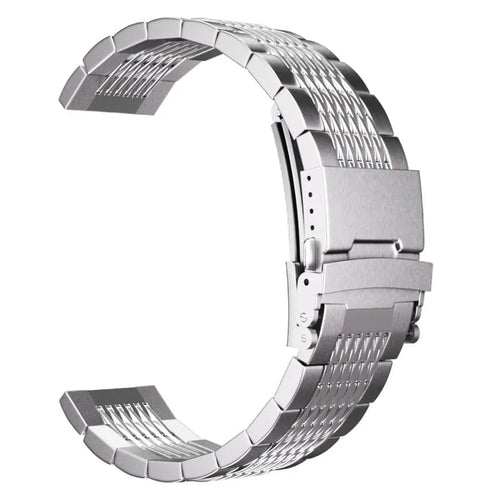 Luxury Steel Link Strap, silver, without a watch, 3/4 front view