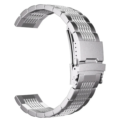 Luxury Steel Link Strap, silver, without a watch, 3/4 front view