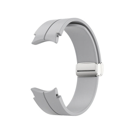 Silicone Magnetic Sport Strap, grey, without a watch, 3/4 front view