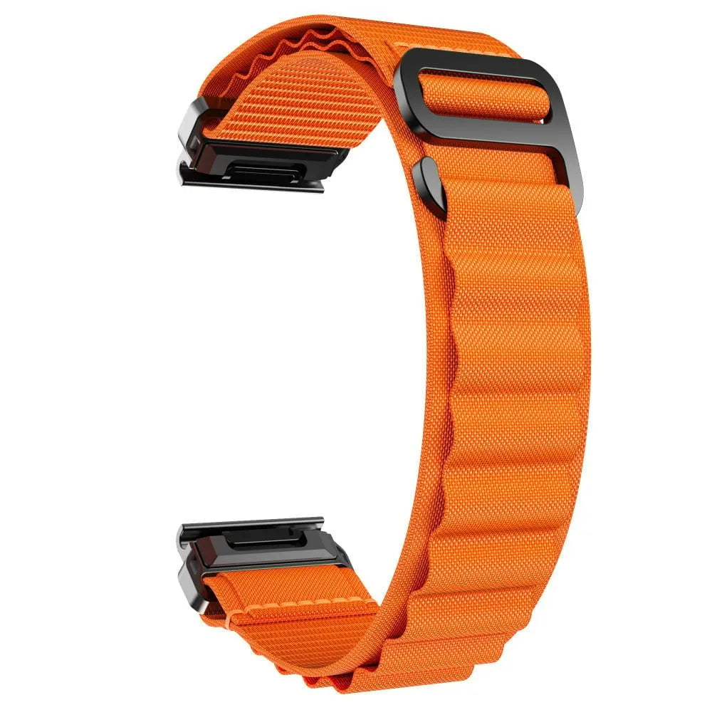 Alpine Nylon Strap, orange, without a watch, 3/4 front view