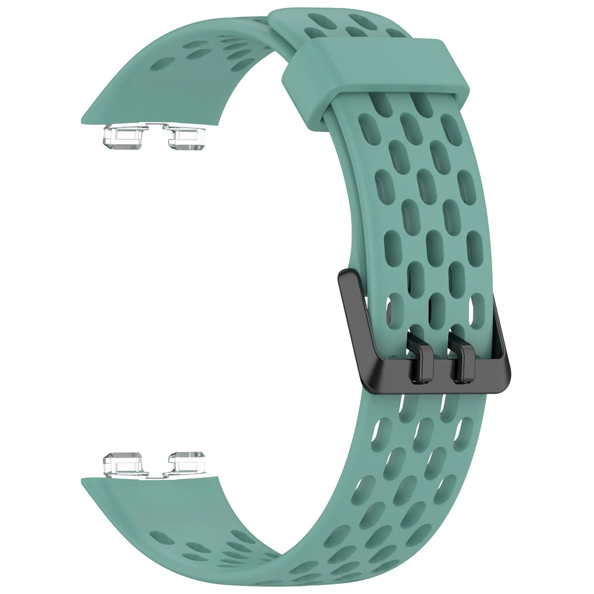 Breathable Silicone Strap, viridian, without a watch, 3/4 front view