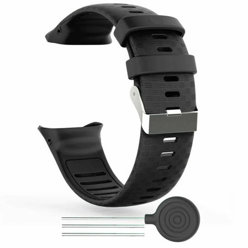 Silicone Strap, black, without a watch, 3/4 front view