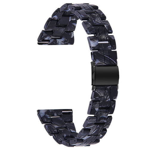 Metal Resin Strap, black/white, without a watch, 3/4 front view