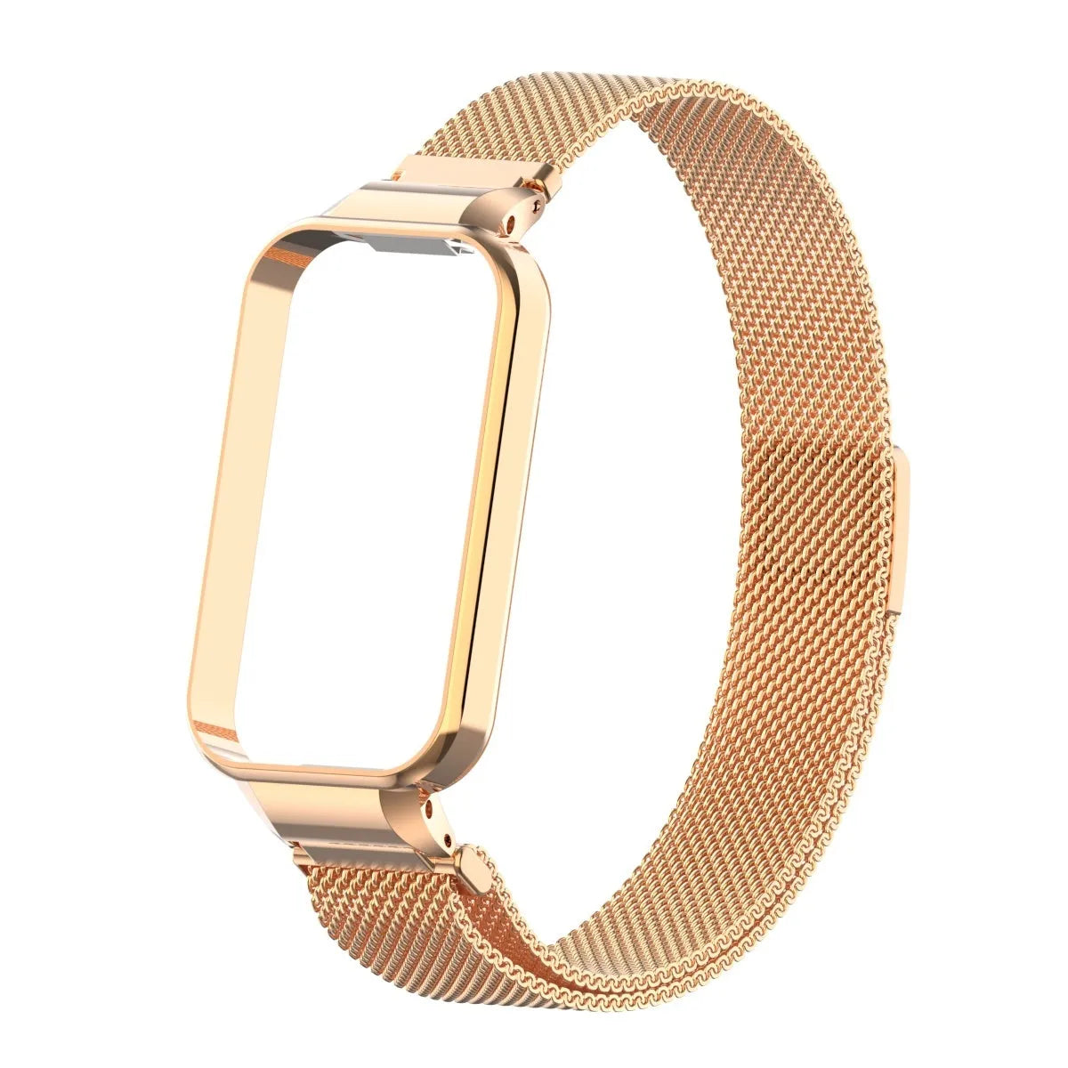 Milanese Strap, rose gold, without a watch, 3/4 front view