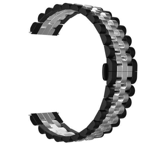 Jubilee Steel Strap, black/silver, without a watch, 3/4 front view