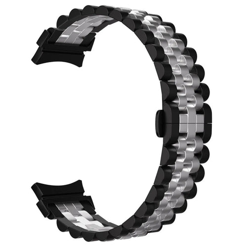 Jubilee Steel Strap, black/silver, without a watch, 3/4 front view