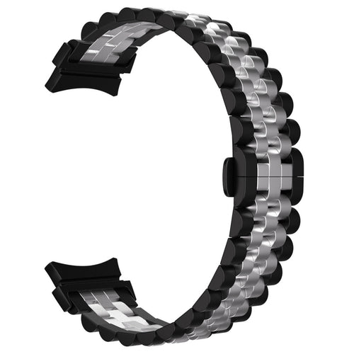 Jubilee Steel Strap, black/silver, without a watch, 3/4 front view