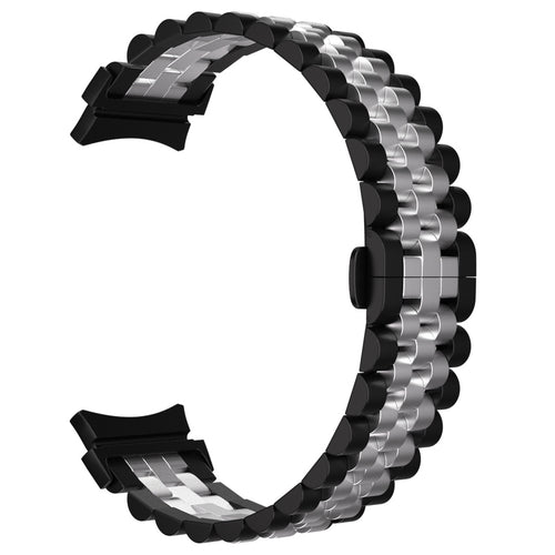 Jubilee Steel Strap, black/silver, without a watch, 3/4 front view