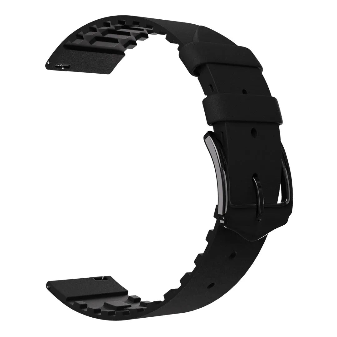 Bracelet silicone/cuir Polar Grit X (noir)