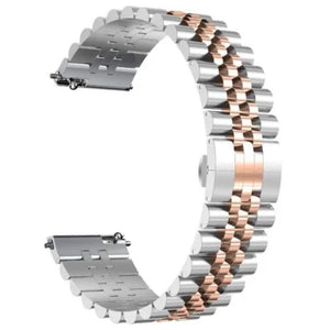 Steel Strap, silver/rose gold, without a watch, 3/4 front view