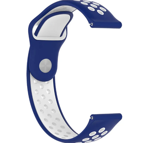 Silicone Sport Strap, blue/white, without a watch, 3/4 front view