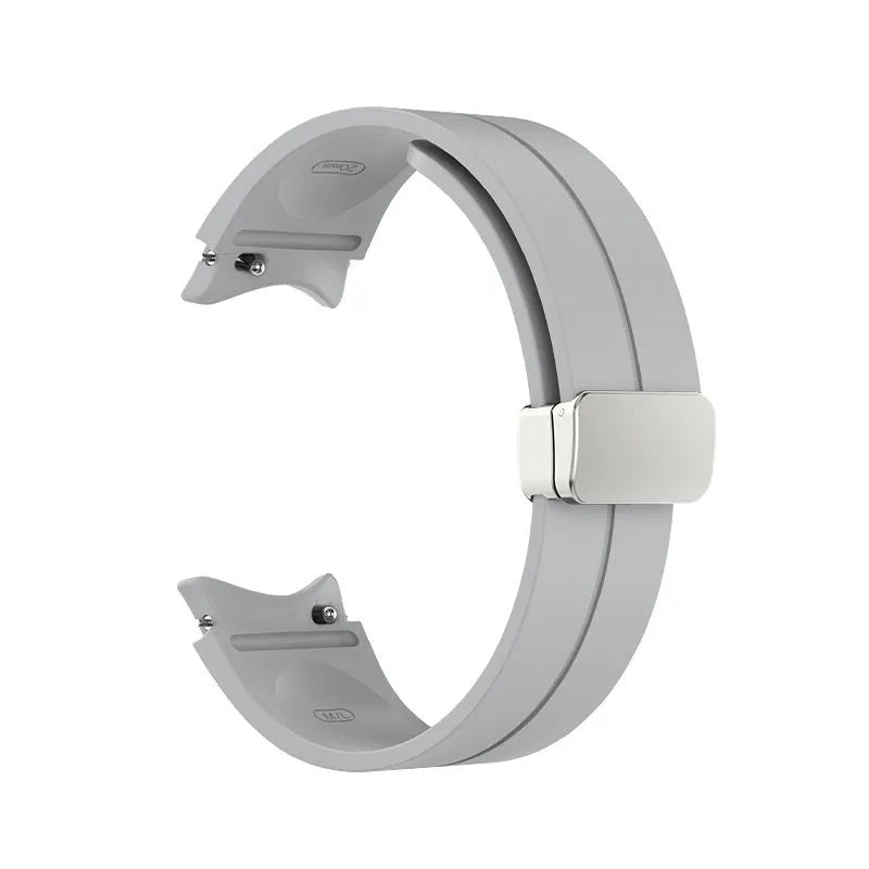 Silicone Magnetic Sport Strap, grey, without a watch, 3/4 front view
