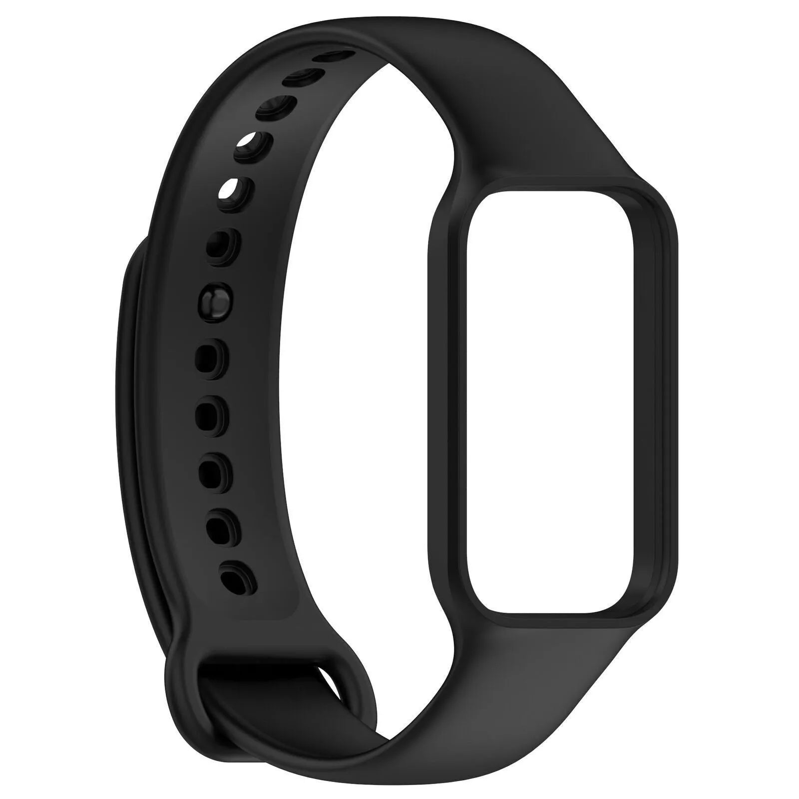 Silicone Strap, black, without a watch, 3/4 front view