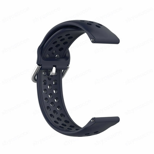 Breathable Silicone Strap, dark blue, without a watch, 3/4 front view