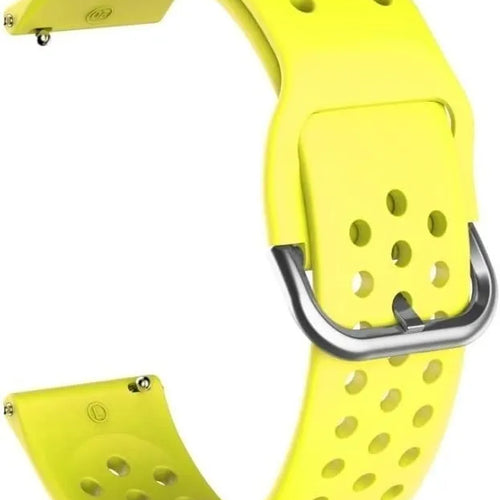 Breathable Silicone Strap, yellow, without a watch, 3/4 front view