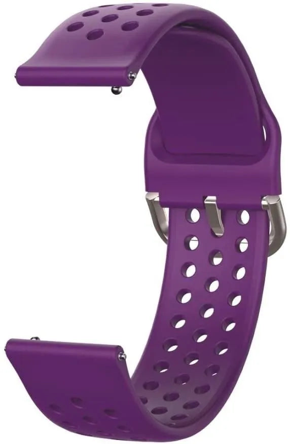 Breathable Silicone Strap, purple, without a watch, 3/4 front view