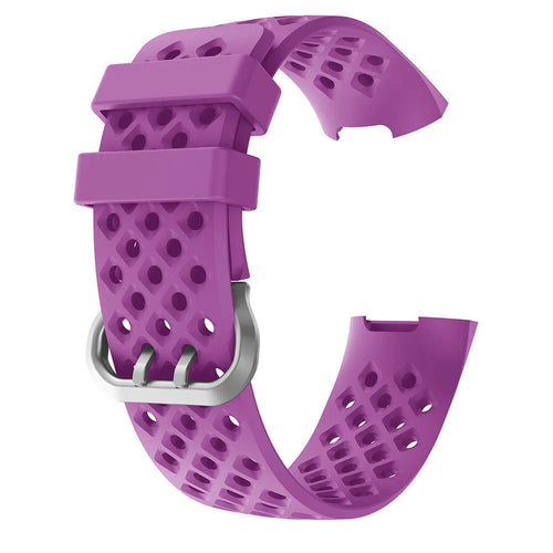 Breathable Silicone Strap, dark purple, without a watch, 3/4 front view