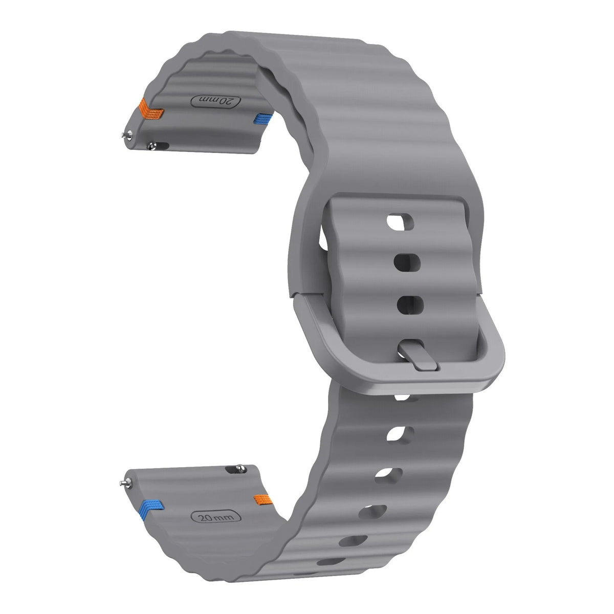 Wave Silicone Strap, dark grey, without a watch, 3/4 front view