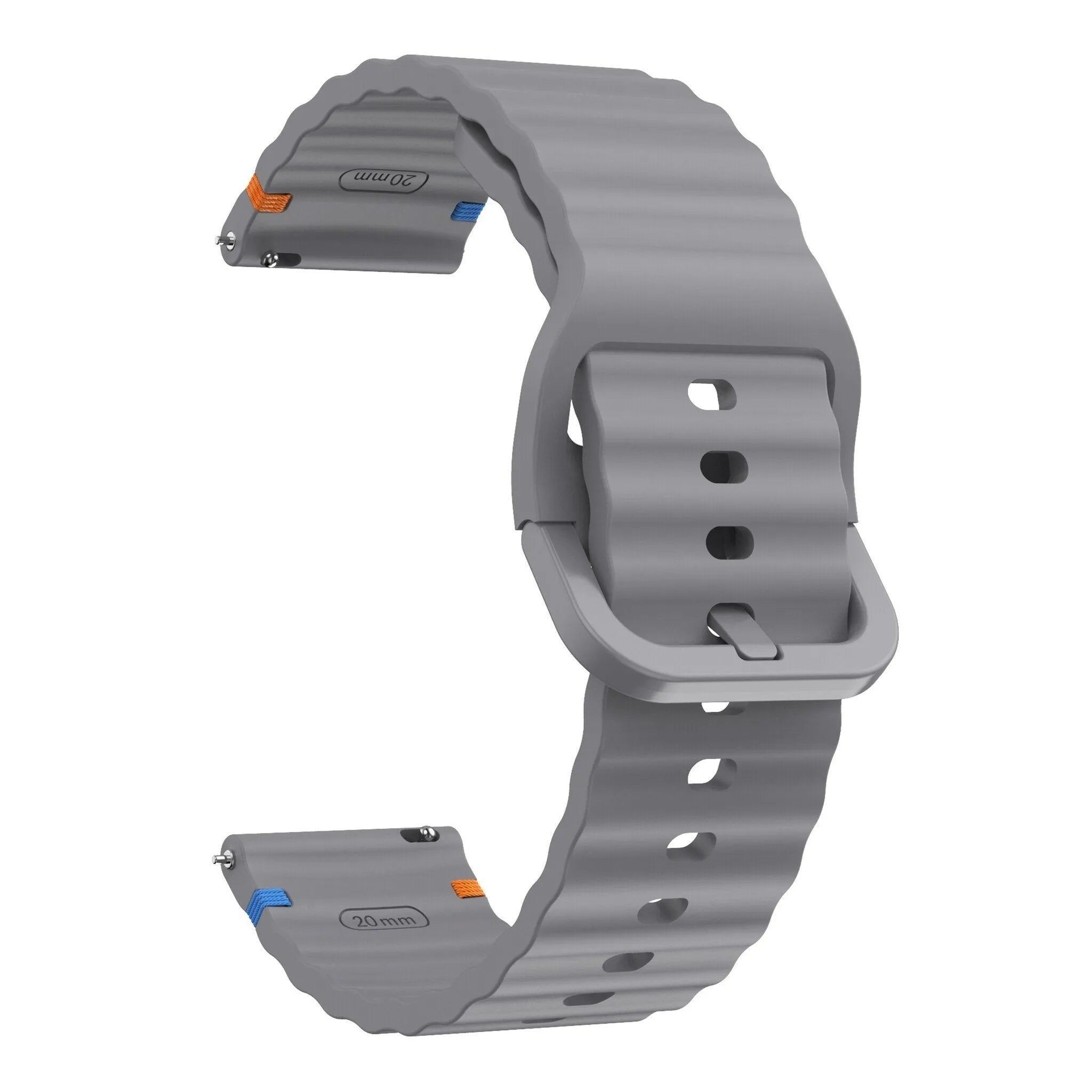 Wave Silicone Strap, dark grey, without a watch, 3/4 front view