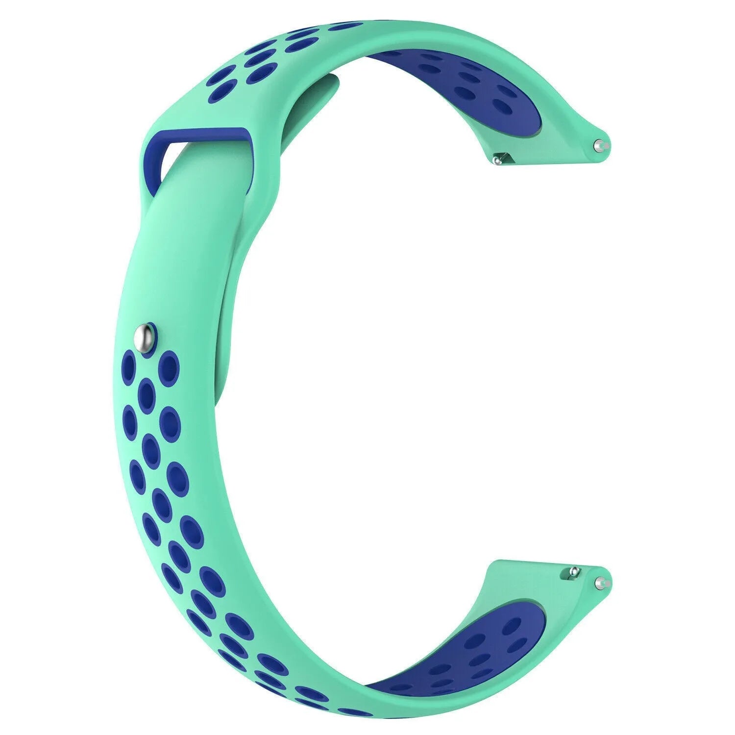 Silicone Sport Strap, aqua/blue, without a watch, 3/4 front view