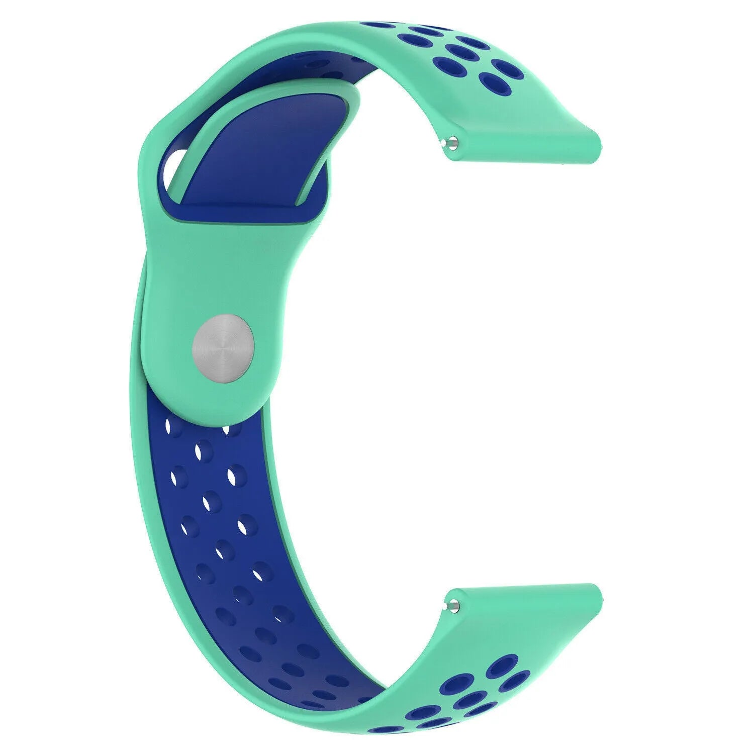Silicone Sport Strap, aqua/blue, without a watch, 3/4 front view