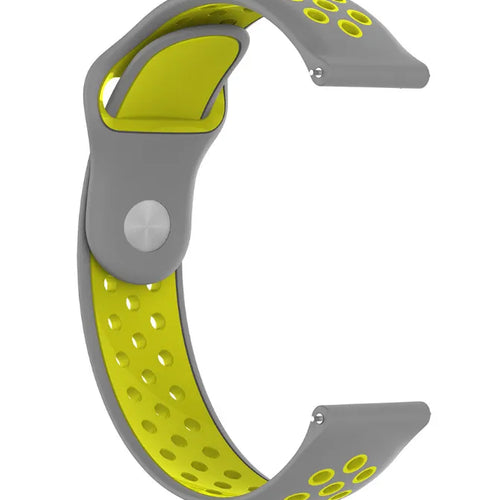 Silicone Sport Strap, grey/yellow, without a watch, 3/4 front view
