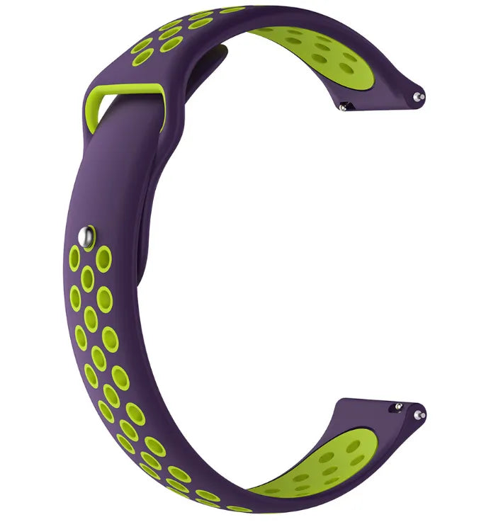 Silicone Sport Strap, purple/green, without a watch, 3/4 front view