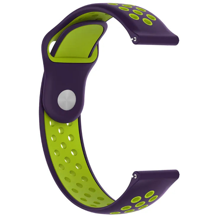 Silicone Sport Strap, purple/green, without a watch, 3/4 front view