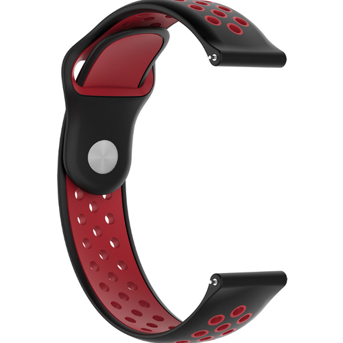 Silicone Sport Strap, black/red, without a watch, 3/4 front view