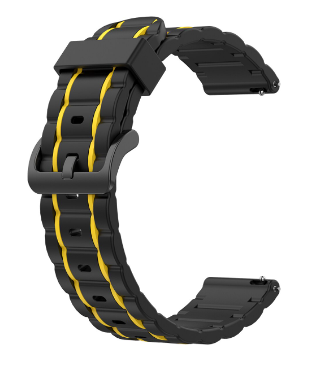 Amazfit Active Max Sport Strap with Buckle (Black/Yellow)