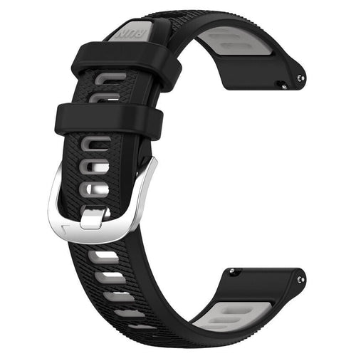 Silicone Buckled Sport Strap, black/grey, without a watch, 3/4 front view