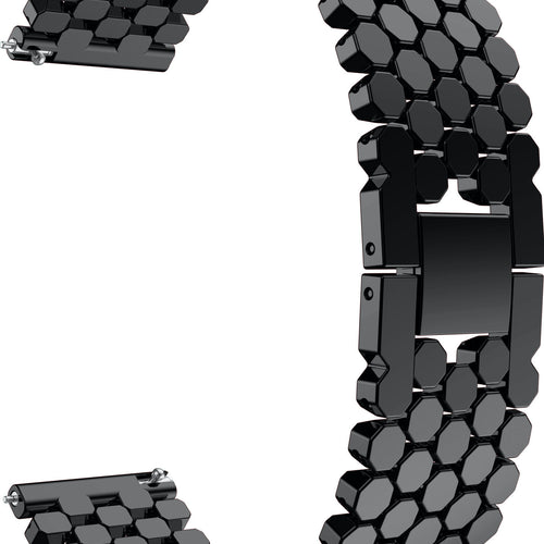 Steel Strap Hexagons, black, without a watch, 3/4 front view
