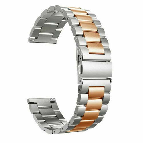 Steel Strap, silver/rose gold, without a watch, 3/4 front view