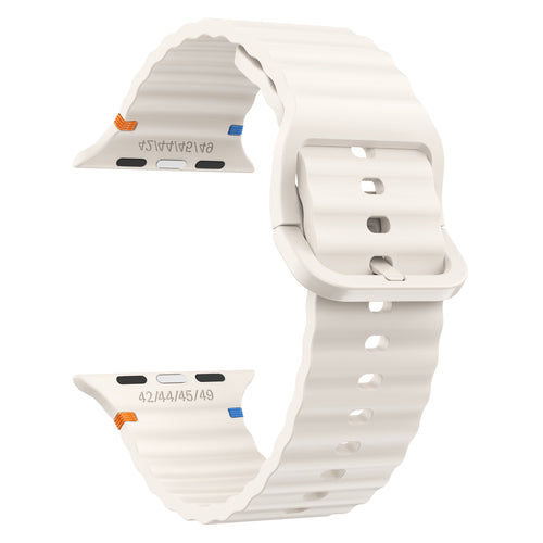 Bracelet silicone ondulé Apple Watch Ultra (lumière stellaire)