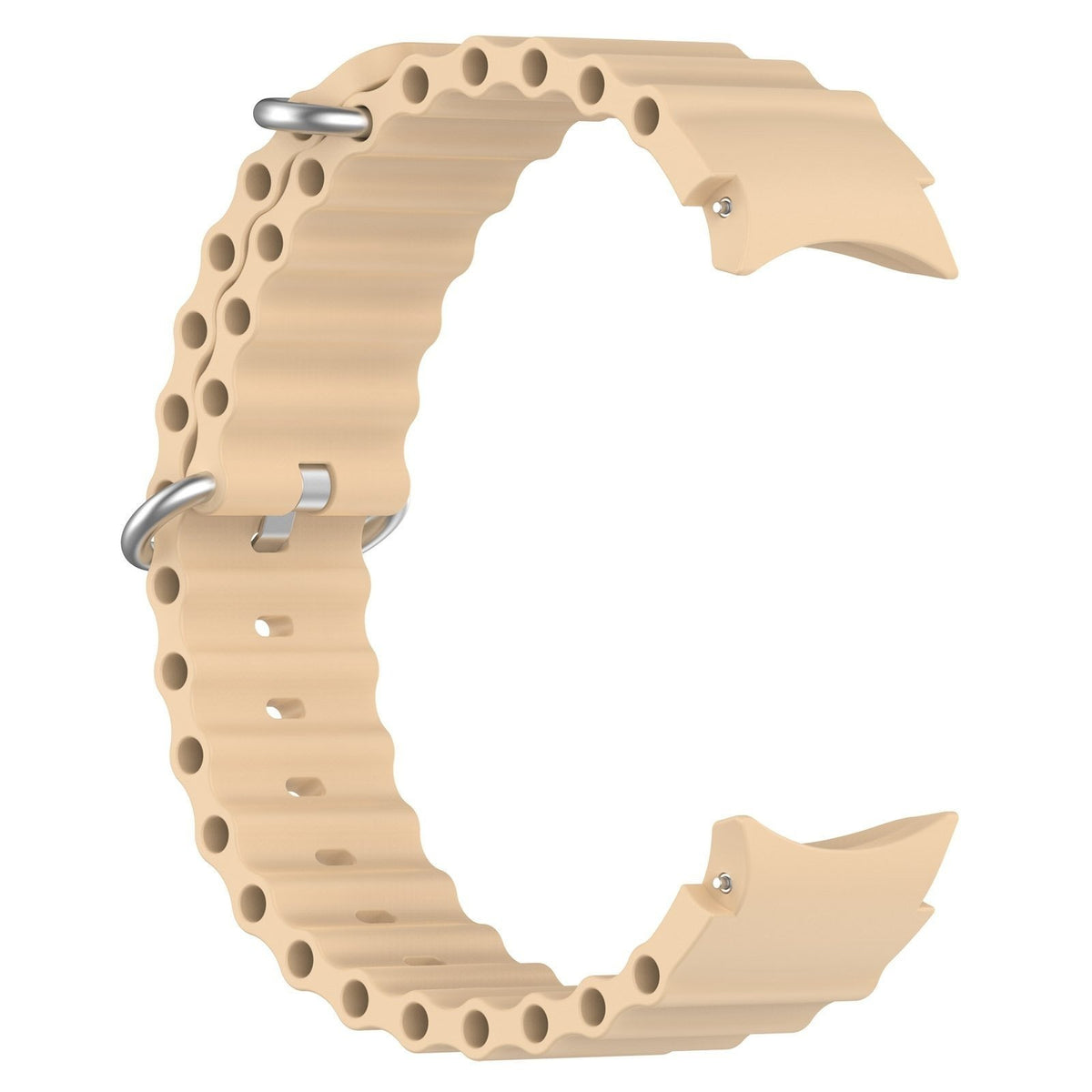 Silicone Ocean Strap, starlight, without a watch, 3/4 front view