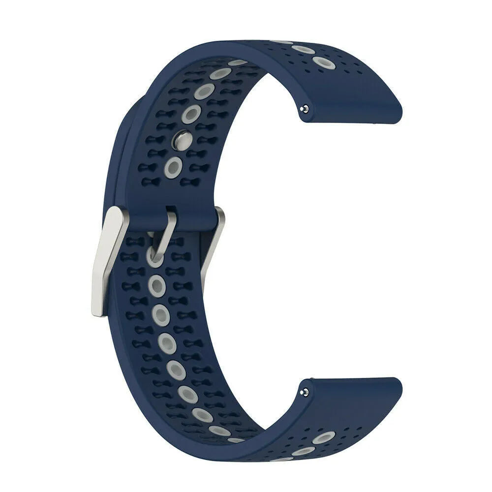 Silicone Strap, blue/grey, without a watch, 3/4 front view