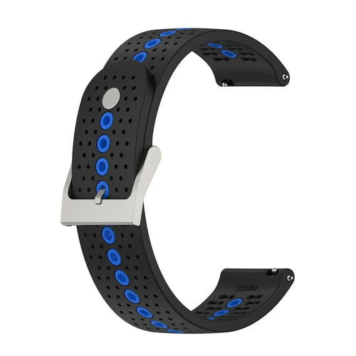 Silicone Strap, black/blue, without a watch, 3/4 front view