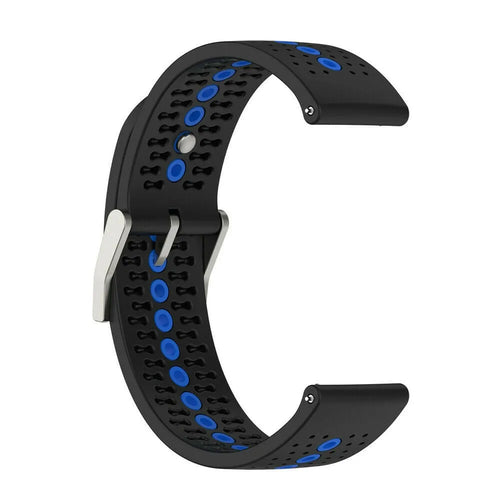 Silicone Strap, black/blue, without a watch, 3/4 front view