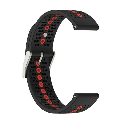 Silicone Strap, black/red, without a watch, 3/4 front view