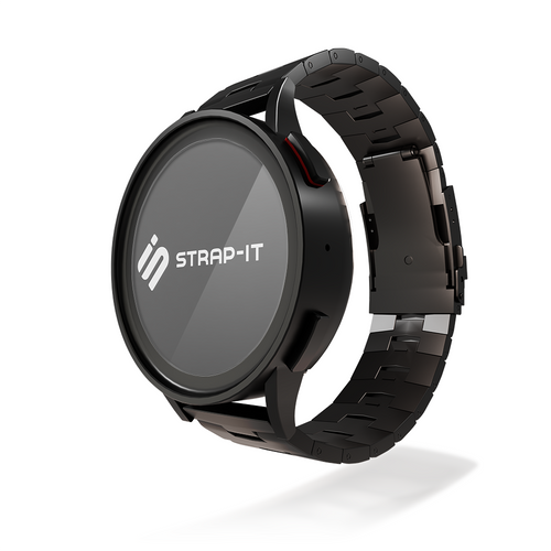 Titanium Grain Strap, black, without a watch, 3/4 front view