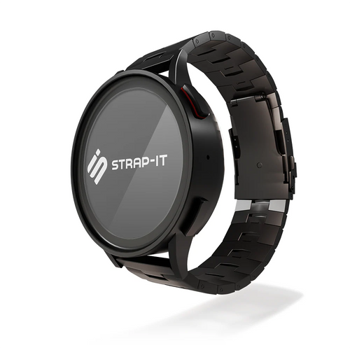 Titanium Grain Strap, black, without a watch, 3/4 front view